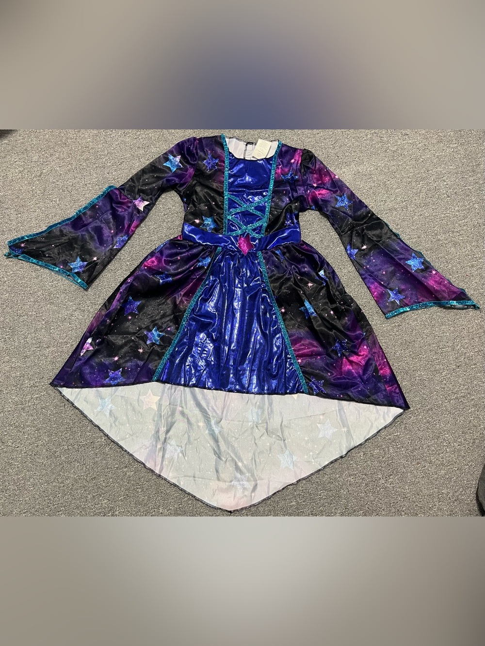 Kid’s Halloween Witch Galaxy Star Dress Costume 8-10T
